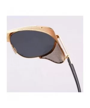 Steampunk Sunglasses Men Retro Fashion Brand Design Round Metal Frame Windproof Design Glasses Women - S362 - C218RMDXL9H $11...