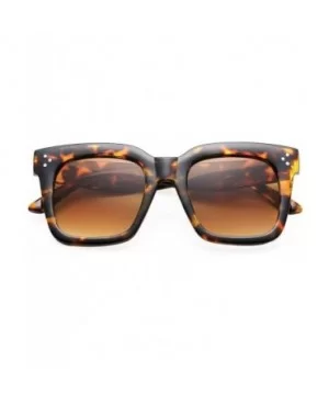 Retro Oversized Square Sunglasses for Women Flat Lens Sun Glasses Gradient Shades UV400 - Leopard/Brown Gradient - CQ18S5KS3M...