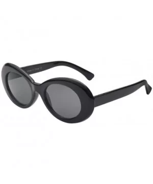 Women Retro Vintage Fashion Oval Round Clout Goggles Sunglasses - Black 2 Pack - CU18K3TZO80 $7.69 Oversized