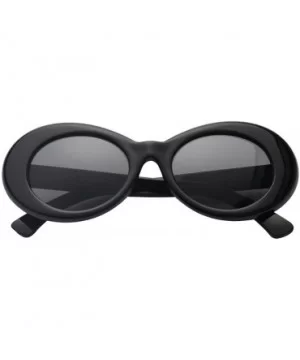 Women Retro Vintage Fashion Oval Round Clout Goggles Sunglasses - Black 2 Pack - CU18K3TZO80 $7.69 Oversized