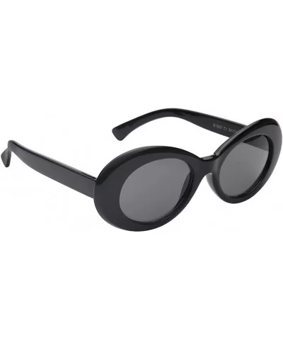 Women Retro Vintage Fashion Oval Round Clout Goggles Sunglasses - Black 2 Pack - CU18K3TZO80 $7.69 Oversized