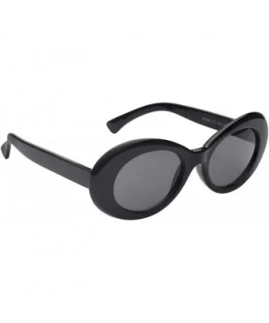 Women Retro Vintage Fashion Oval Round Clout Goggles Sunglasses - Black 2 Pack - CU18K3TZO80 $7.69 Oversized