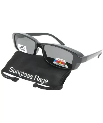 Small Rectangular Fit Over Sunglasses F12 - Tortoise Frame-med Dark Gray Lenses - CS186WAOUZL $14.88 Oval