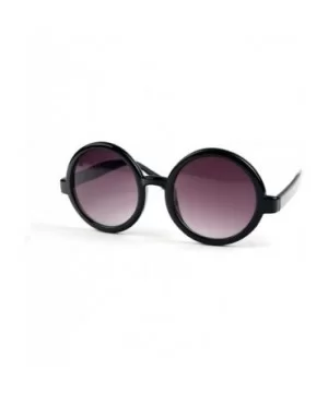 Unisex Vintage Retro Round Frame Sunglasses P1151 (Black-Gradient Smoke Lens) - CD11BRN1TKL $15.12 Round