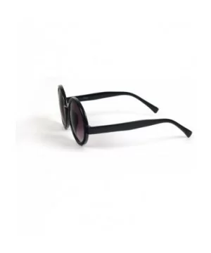 Unisex Vintage Retro Round Frame Sunglasses P1151 (Black-Gradient Smoke Lens) - CD11BRN1TKL $15.12 Round