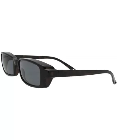 Small Rectangular Fit Over Sunglasses F12 - Tortoise Frame-med Dark Gray Lenses - CS186WAOUZL $14.88 Oval