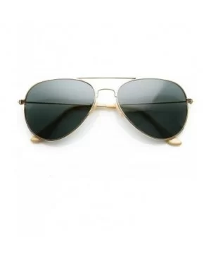 Classic Aviator Nickel Plated Gold Frame Dark Green G-15 Lens Sunglasses - CI11PXOXTT9 $10.68 Aviator