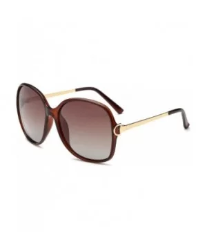 Simple Style Polarized Sunlgasses Womens Mens Oversized Frame Mirrored Lens - Brown - CB18HE36ODO $7.52 Rectangular