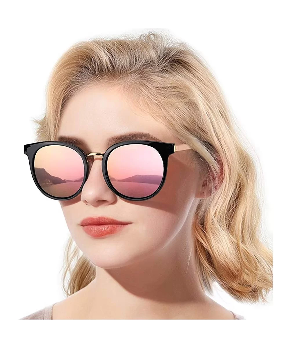 Oversized Sunglasses Women Polarized Protection - Jet Black Frame/Yellow Lens - CK18RIWIR65 $16.75 Oversized