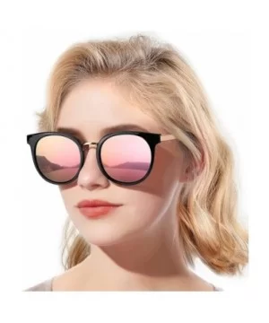 Oversized Sunglasses Women Polarized Protection - Jet Black Frame/Yellow Lens - CK18RIWIR65 $16.75 Oversized