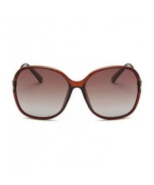 Simple Style Polarized Sunlgasses Womens Mens Oversized Frame Mirrored Lens - Brown - CB18HE36ODO $7.52 Rectangular