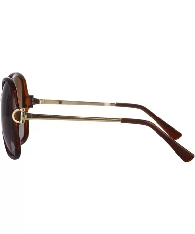 Simple Style Polarized Sunlgasses Womens Mens Oversized Frame Mirrored Lens - Brown - CB18HE36ODO $7.52 Rectangular