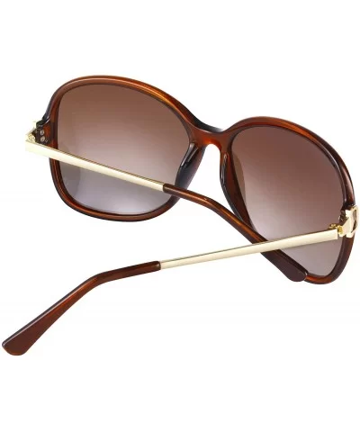 Simple Style Polarized Sunlgasses Womens Mens Oversized Frame Mirrored Lens - Brown - CB18HE36ODO $7.52 Rectangular