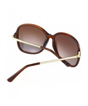 Simple Style Polarized Sunlgasses Womens Mens Oversized Frame Mirrored Lens - Brown - CB18HE36ODO $7.52 Rectangular