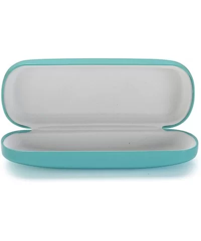 Glasses Case - Medium Size - Fits Most Glasses and Sunglasses Case - Turquoise / White - CD12NEPKU8Q $6.49 Aviator