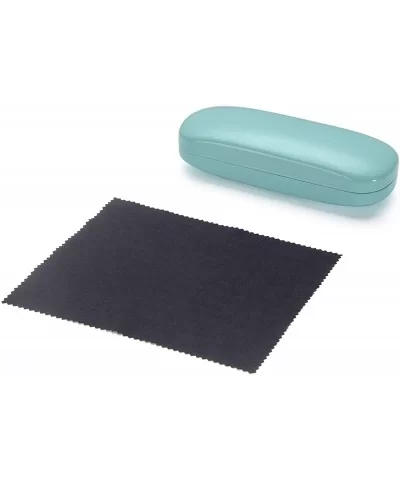 Glasses Case - Medium Size - Fits Most Glasses and Sunglasses Case - Turquoise / White - CD12NEPKU8Q $6.49 Aviator