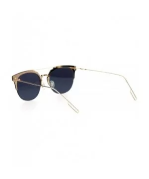 Mirrored Mirror Hipster Rimless Horn Rim Sunglasses - Gold Peach - CX12DST68Z7 $9.31 Wayfarer