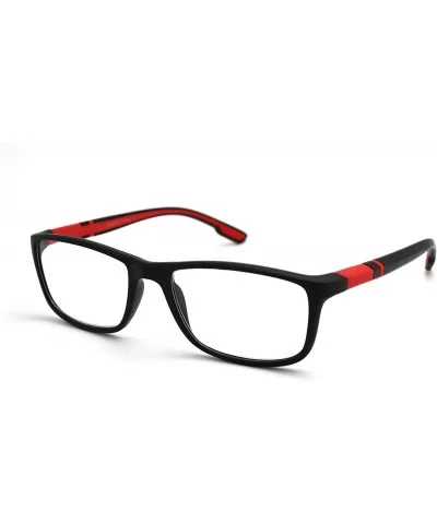 Soft Matte Black w/ 2 Tone Reading Glasses Spring Hinge 0.74 Oz - Z1 Matte Black Matte Red - CJ18SYOCOGG $15.58 Rectangular