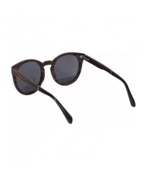 Retro Vintage Polarized Wood Sunglasses Wood Frame-SG73006 - Ebony- Grey - CV18DUK3COL $30.75 Aviator