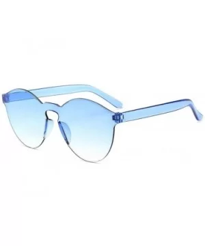 Unisex Fashion Candy Colors Round Outdoor Sunglasses Sunglasses - Blue - CD199X0A4CQ $11.04 Round