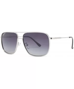 Men's Retro Polarized Sunglasses New TAC1.1 Glasses Outdoor Driving Sunglasses - Silver Grey C4 - CV1905070YE $16.00 Square