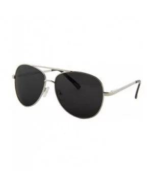 Unisex Sunglasses Classic Polarized UV400 Double Bridge AVIATOR Black - Metal Silver Frame / Black Lens - C018IS3M2O9 $5.78 G...