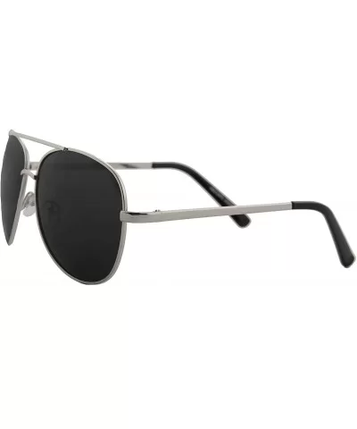 Unisex Sunglasses Classic Polarized UV400 Double Bridge AVIATOR Black - Metal Silver Frame / Black Lens - C018IS3M2O9 $5.78 G...