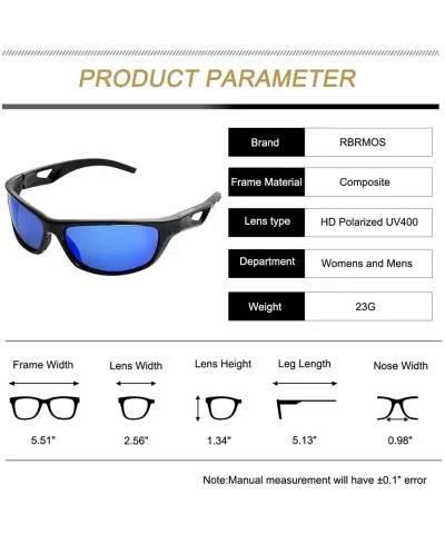 Sunglasses for Men Women-Polarized Sports for Cycling Fishing Running - Blue&black - CJ18Z2XTKGI $12.97 Rimless