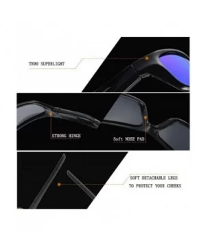 Sunglasses for Men Women-Polarized Sports for Cycling Fishing Running - Blue&black - CJ18Z2XTKGI $12.97 Rimless