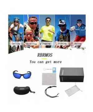 Sunglasses for Men Women-Polarized Sports for Cycling Fishing Running - Blue&black - CJ18Z2XTKGI $12.97 Rimless