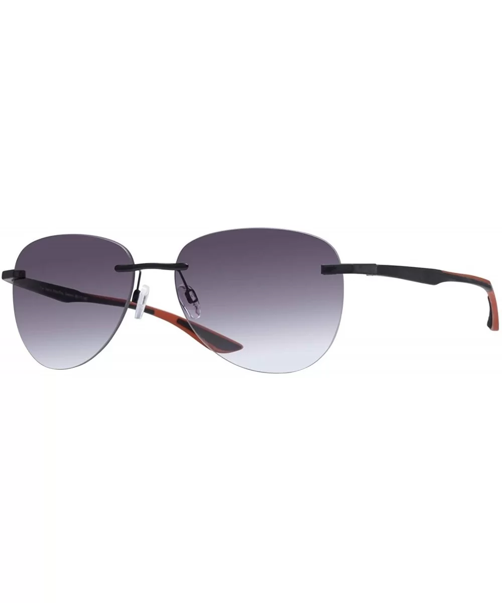 Alan Rimless Aviator Sunglasse - Black/Grey Gradient - CL18XL4A2G5 $40.94 Aviator