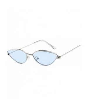 Fashion Vintage Cat Eye Sunglasses Women Metal Luxury Rose Gold Mirror Sun Glasses UV400 - Silverblue - CI197Y7CI3Y $13.14 Go...