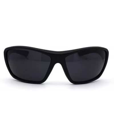 Mens Oversize Warp Sport Gangster All Black Sunglasses - Matte - CC195SX27DG $7.38 Oversized