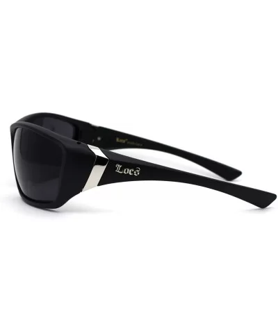 Mens Oversize Warp Sport Gangster All Black Sunglasses - Matte - CC195SX27DG $7.38 Oversized