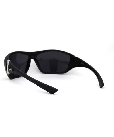 Mens Oversize Warp Sport Gangster All Black Sunglasses - Matte - CC195SX27DG $7.38 Oversized