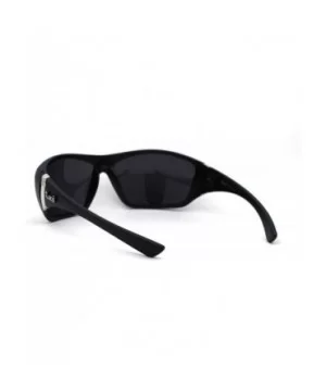 Mens Oversize Warp Sport Gangster All Black Sunglasses - Matte - CC195SX27DG $7.38 Oversized