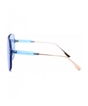 Womens Thick Plastic Rimless Shield Butterfly Ironic Sunglasses - Blue - CI18W4HQ4CC $8.43 Rimless