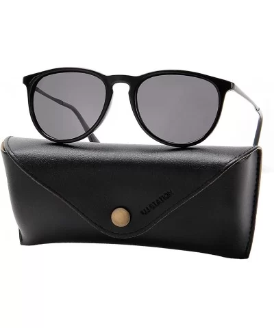 Vintage Polarized Sunglasses for Women Men - Plastic Frame UV400 Protection with Sunglasses Case U171 - Blk_blk - CJ18Y3CT8DI...