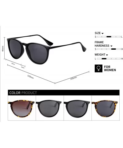 Vintage Polarized Sunglasses for Women Men - Plastic Frame UV400 Protection with Sunglasses Case U171 - Blk_blk - CJ18Y3CT8DI...