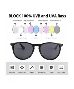 Vintage Polarized Sunglasses for Women Men - Plastic Frame UV400 Protection with Sunglasses Case U171 - Blk_blk - CJ18Y3CT8DI...