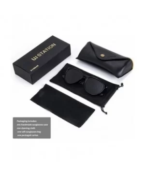 Vintage Polarized Sunglasses for Women Men - Plastic Frame UV400 Protection with Sunglasses Case U171 - Blk_blk - CJ18Y3CT8DI...