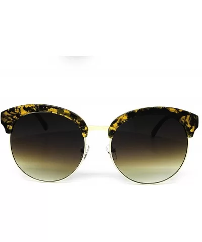 97018XL Premium Oversize Cats eye Womens Mens Mirror Funky Flat Sunglasses - Amber Brown - C618G8D9AL8 $11.89 Cat Eye