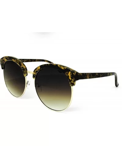 97018XL Premium Oversize Cats eye Womens Mens Mirror Funky Flat Sunglasses - Amber Brown - C618G8D9AL8 $11.89 Cat Eye