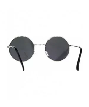 Color Mirror Lens Metal Rim Round Circle Hippie Groovy Sunglasses - Silver Peach - CA189Y3AT22 $5.49 Round