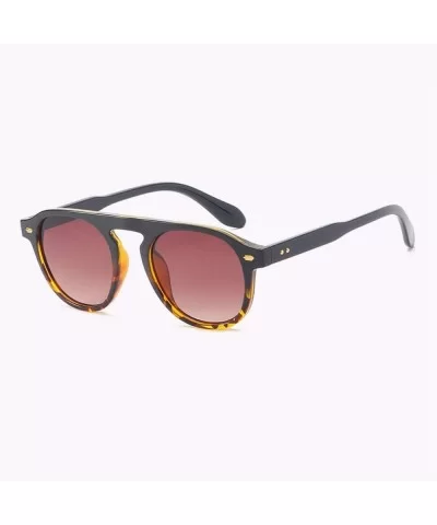 Sunglasses Euro-American Fashionable Ultraviolet-proof Women's Sunglasses - Tapered Tea - CF18Q0H0IYN $16.95 Oversized