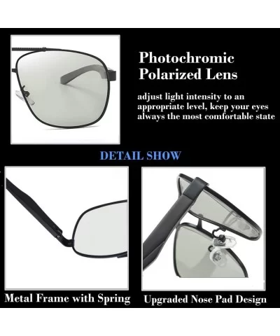 Photochromic Day Night Vision Driving Glasses Anti-glare for Foggy/Cloudy/Rainy - CY18WDCSMRZ $16.16 Rectangular