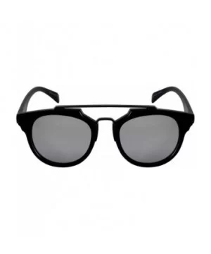 Double Cross Bar Sunglasses with Color Mirror Lens 32154MT-REV - Matte Black - CE12I3OLRFX $8.85 Aviator