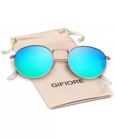 Round Polarized Sunglasses for Men Women Vintage Designer Circle Lens Sun Glasses - CV18I8GUDDS $8.44 Oval