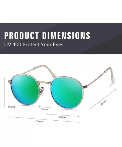 Round Polarized Sunglasses for Men Women Vintage Designer Circle Lens Sun Glasses - CV18I8GUDDS $8.44 Oval