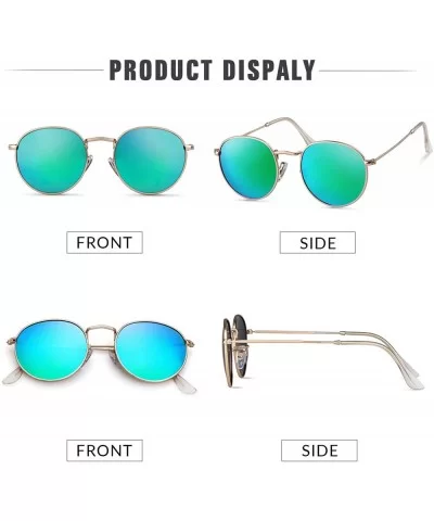 Round Polarized Sunglasses for Men Women Vintage Designer Circle Lens Sun Glasses - CV18I8GUDDS $8.44 Oval